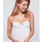 Felina Strapless Seamless Lightweight Bustier Bra in White Size 36D Photo 0