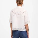 Madewell  White Embroidered Lace Button-Up Shirt Top Size XXS Photo 2
