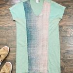 Anthropologie Akemi + Kin • Hanselle cocoon dress shift green linen paneled silk Photo 1