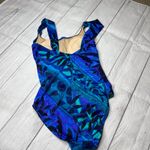 Sirena Signatures One Piece Swimsuit Blue Black Floral Sleeveless Sz 8 Photo 1
