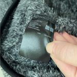 Uniqlo Full Zip Fuzzy Teddy Jacket Black Grey Pockets ~ Women’s Size S Photo 6