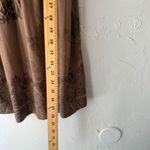 Y2k Cappuccino Tank Top Brown Floral Print Ruffle Neck Sleeveless Boho Going out Size L Photo 6