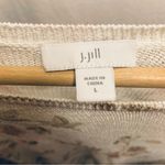 J.Jill Linen Blend Floral Print 3/4 Sleeve Knit Sweater Sz L Photo 3