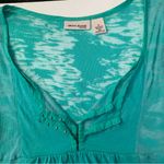 DKNY Jeans petites green burnout short sleeve hi low top hook and eye closure Photo 7