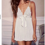Victoria's Secret Womens Ivory Lace Pleated Chiffon Slip Size XL Photo 6