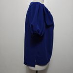 7th Avenue Design Studio Bow Neck Puff Sleeve Royal Blue Blouse Size M Size M Photo 3