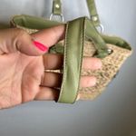 Bandalino Woven‎ Vintage VTG Straw Bag Purse Tote Floral Lined Green Handles Tan Photo 4