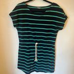 J.Crew Navy and Green Striped Top Photo 0