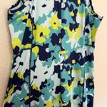 Title Nine  Floral Athletic Dress Blue Green Yellow Sleeveless Zip Back Pockets Photo 9