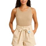 SWS Denim Company Organic Cream White High Rise Denim Shorts Womens Medium Photo 0