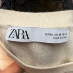 ZARA  Cream and Navy Striped Crew Neck Sweater Photo 4
