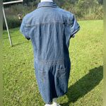 Faded Glory  denim pullover midi dress button/zip closure, collared cap sleeves. Photo 4