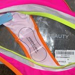 NEW Color Block Mesh Hot Pink Bikini Photo 8
