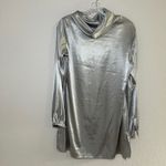 Chico's ‎ Size 0 (Small) Silver Cowl Neck Long Sleeve Mini Dress Party holiday nye Photo 6
