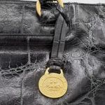 Brahmin Authentic Black Croc-Embossed Leather Satchel Photo 3
