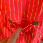 Athleta Women's Bright Orange Striped Jacket W/ Pocket, Thumb Holes Size Medium Photo 4