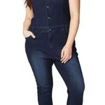 RACHEL Rachel Roy Curvy Crop Skinny Denim Overalls 14W Blue Photo 0