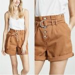 Free People Free‎ people Cindy Utility Belted Paper Bag Shorts Rust Sz 0 Photo 1