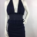 NBD  Denim Smocked Waist Halter Mini Dress Small Photo 12