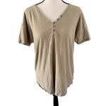 Knox Rose  Short Sleeve Essential Henley Tee Olive Size Medium Photo 1