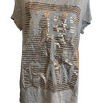 Juicy Couture Gray T-Shirt with Gold Yes I Can Graphic Top Casual Everyday‎ Tee Photo 0