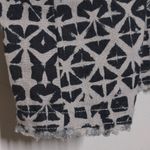 Garnet Hill Linen Fringe Hem A-Line Dress Black Beige Geometric Jewel Neck 6 Photo 4