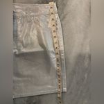 Old Navy NWT  Size 6 Silver Shine Metallic Zip Stretch Denim A Line Mini Skirt Photo 11