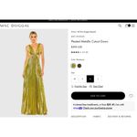 Mac Duggal  Pleated Metallic Cutout Gown Maxi Dress Chartreuse Green Size M UB Photo 2