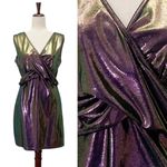 Frederick's of Hollywood Vintage Frederick’s of Hollywood Metallic Mini Dress Size Large Purple Oilslick Photo 1