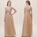 Anthropologie  BHLDN Avery Nude Blush Formal Dress Gown $250 16 Photo 1