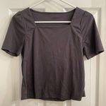 SheIn Gray Square Neck Tee Blouse Photo 0