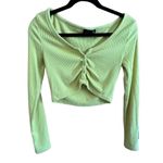 Out From Under  Bright Lime Green Cropped Long sleeve top M Photo 0
