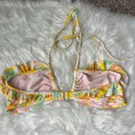 Aerie  Yellow Floral Halter Bikini Women's Medium Photo 1