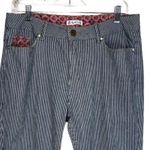 April Cornell Jeans Womens 12 31 Blue White Pinstripe Skinny Zippers Conductor Photo 2