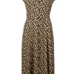 Reformation  yellow black floral cap sleeve midi dress NEW Photo 1