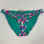 Aerie  blue pink floral bikini bottom size small Photo 0