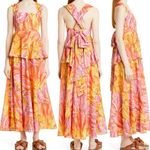 Farm Rio  Ombra Banana Tie Back Maxi Dress size S Photo 0