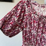 Warm NYC geranium metallic floral gorgeous gold trim dress Pink Photo 4