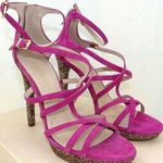 BCBGeneration BCBG Montie Magenta Pink Suede Glitter 5" Stilettos Heels Women's Shoes Size 8.5 Photo 0