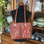 Vintage 90’s Mariano Orlandi Italian Tan Leather Tote Shoulder Bag Photo 13