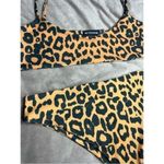 Pretty Little Thing  Leopard Cheetah Print Stretch Bikini Set 2 Piece Sz 12 Large Photo 2
