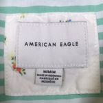 American Eagle Women’s Boxy Striped Green White Long Sleeve Button-Up Shirt Photo 5