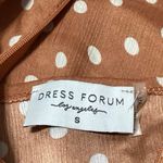 Dress Forum Brown White Polka Dot Sleeveless Ruffle High Low Maxi Dress Size S Photo 6