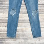 Free People Medium Wash High Rise Busted Knee Skinny Jeans 31R 31 R Ankle Length Photo 3