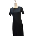 ZARA  Women's Black Maxi Dress Ribbed Knit Short Sleeve‎ Casual Elegant Photo 2