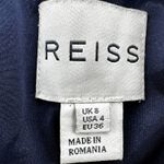 Reiss  Natalie Skater Dress Fit & Flare Floral Textured Jacquard Cutout Navy 4 Photo 3