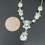 Givenchy Signed Silver-tone Clear Rhinestones Crystal Y-Necklace 16g Photo 2