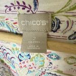 Chico's  Womens Shirt Large Allover Print Floral Slub Knit 3/4 Sleeve Artsy Spring Photo 3