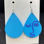 Blue and Purple Face Earrings Photo 3