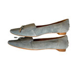 Tod's Bowed Eye Moc Suede Loafer Flats Pale Blue Women's Size 37.5 Photo 4